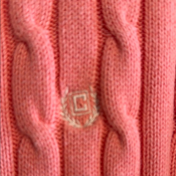 Chaps Pink Cable Knit Hooded Sweater - Picture 4 of 8